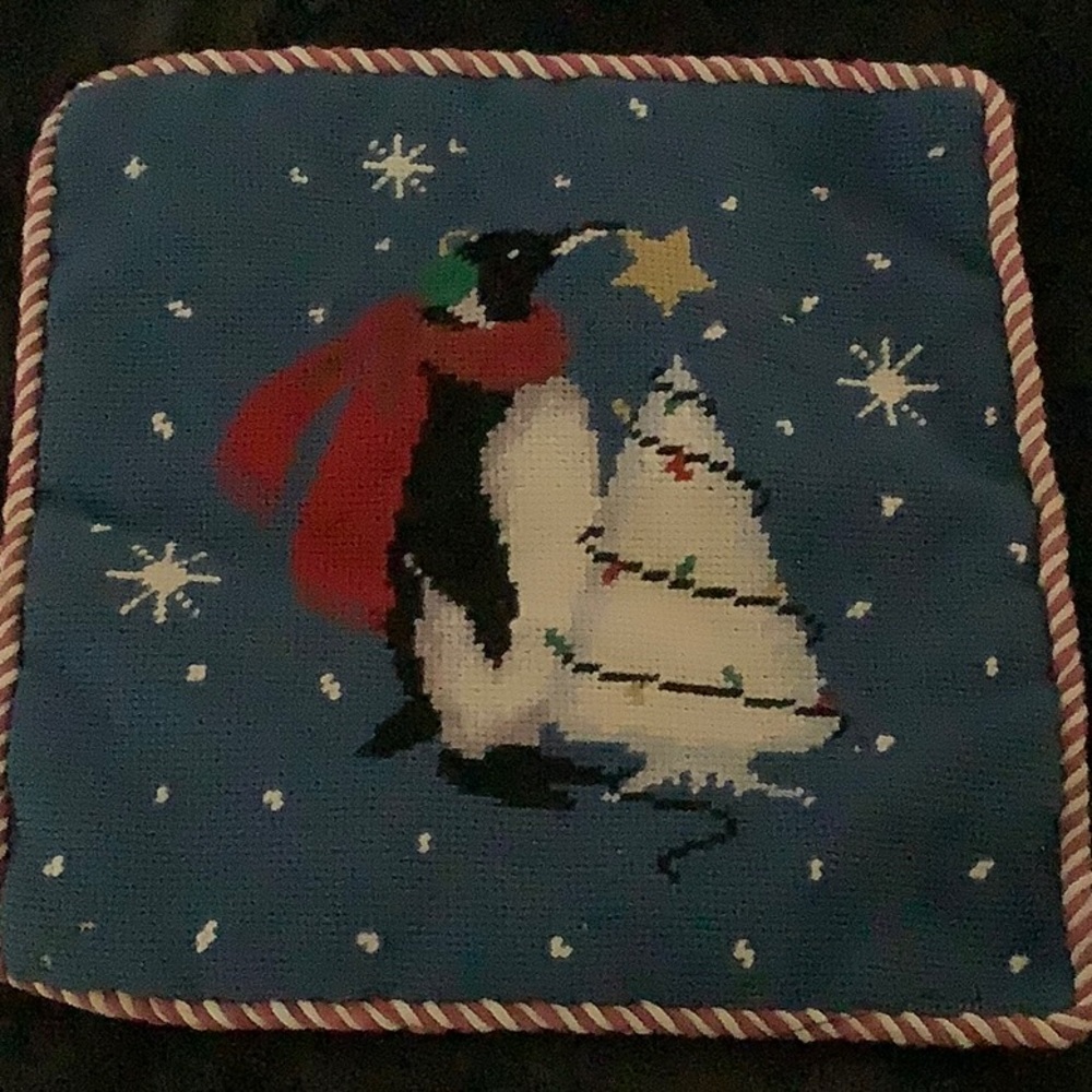Penguin Christmas pillow